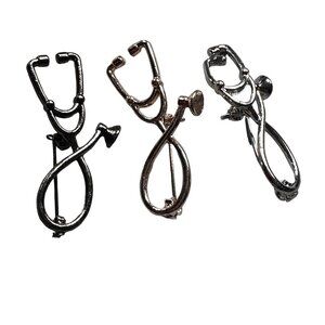 Stethoscope Lapel Pin Smiling Medical Instrument Brooch Badge Enamel Jewelry Pin